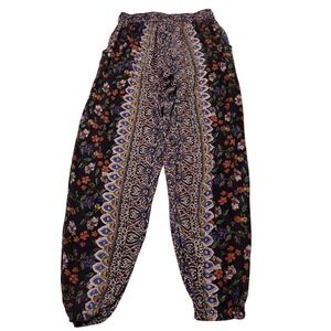 Angie Pants Mixed Boho Print Pull On Joggers‎ Size S Hippie Festival Coachella